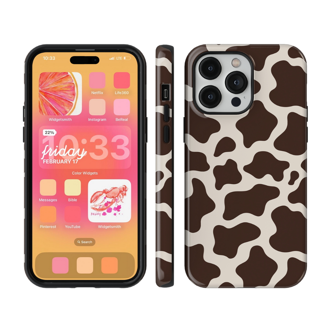 Espresso Cow Print Phone Case