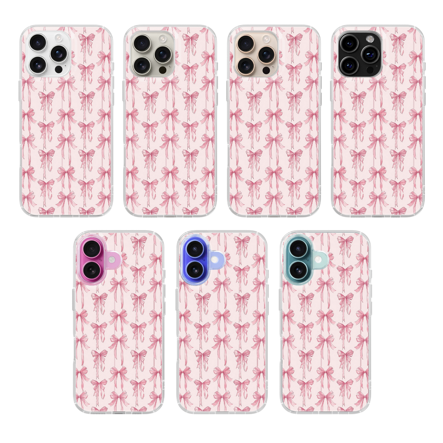 Pink Blushing Bows Clear Case Insert