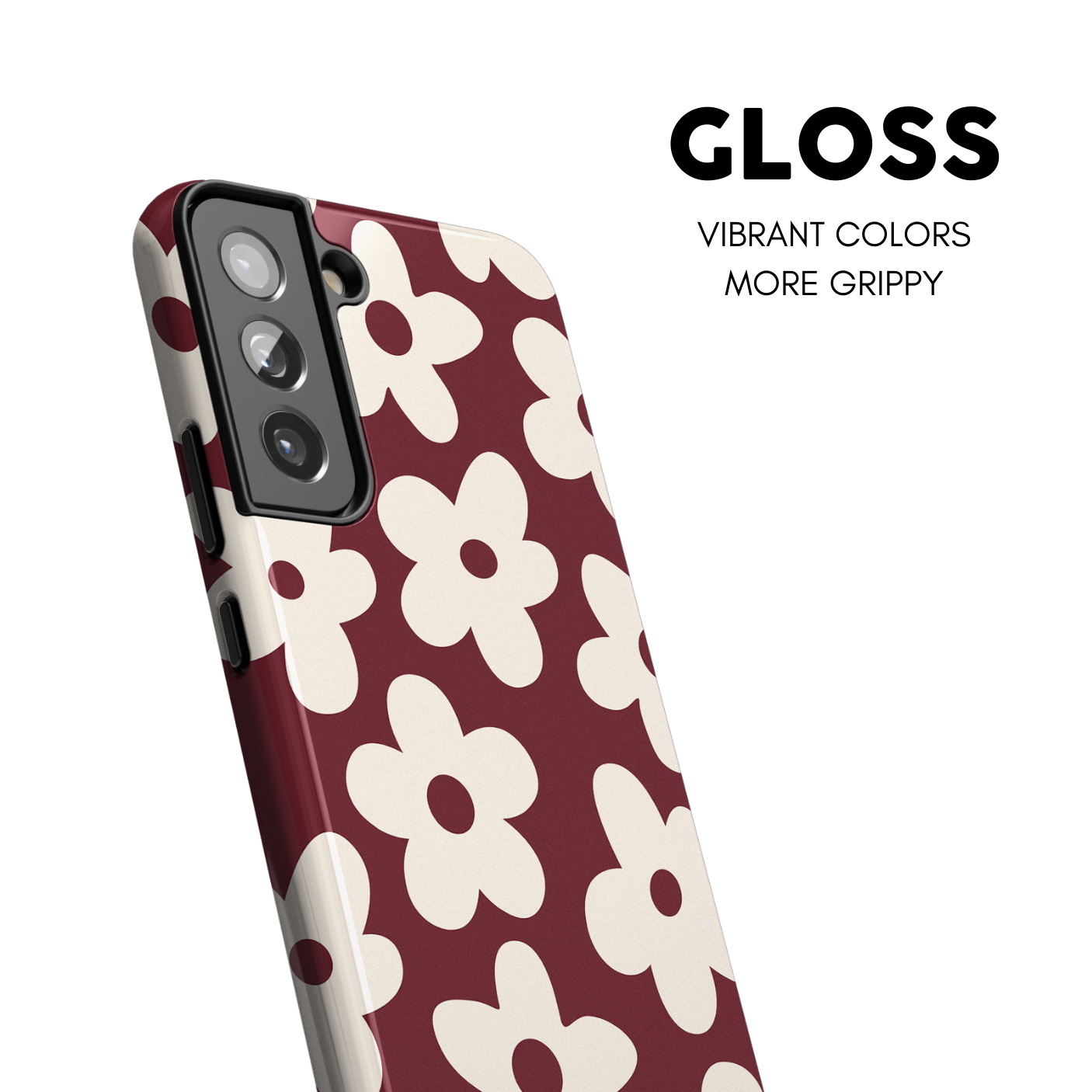 Black Cherry Big Blooms Galaxy Case