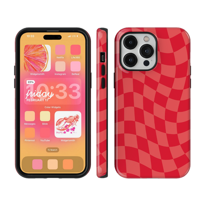 Vermillion Wavy Checkers Phone Case