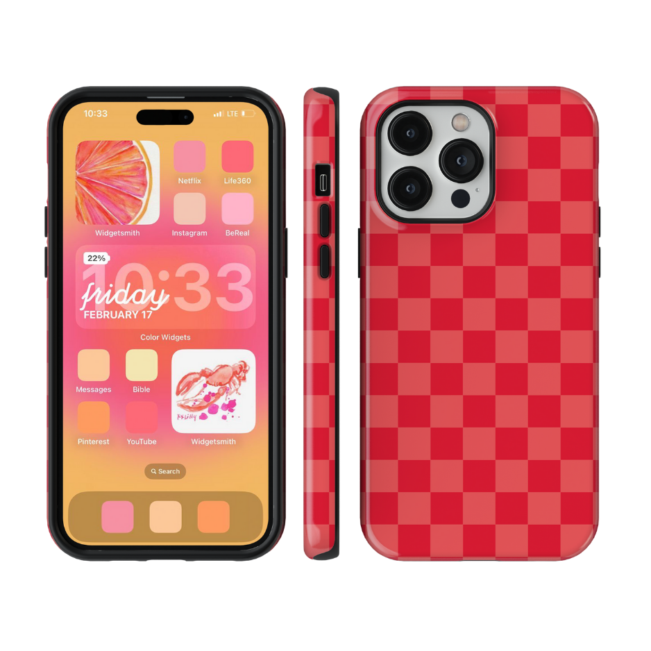 Vermillion Checkers Phone Case