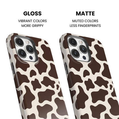 Espresso Cow Print Phone Case