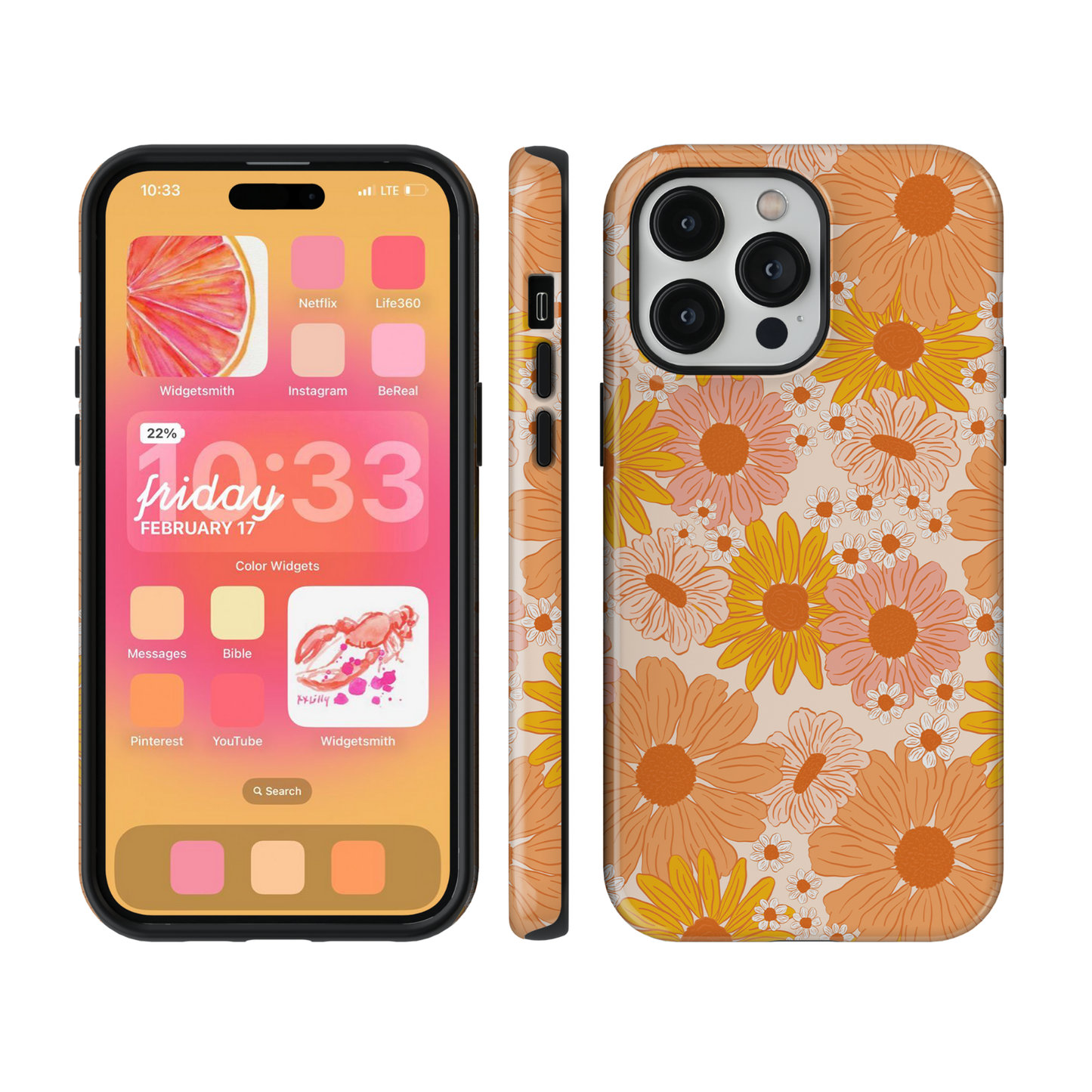 Orange Summer Blooms Phone Case