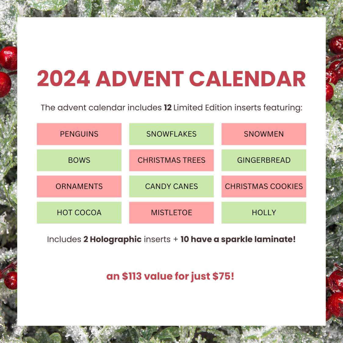 **Pre-Order** 2024 Case Insert Advent Calendar