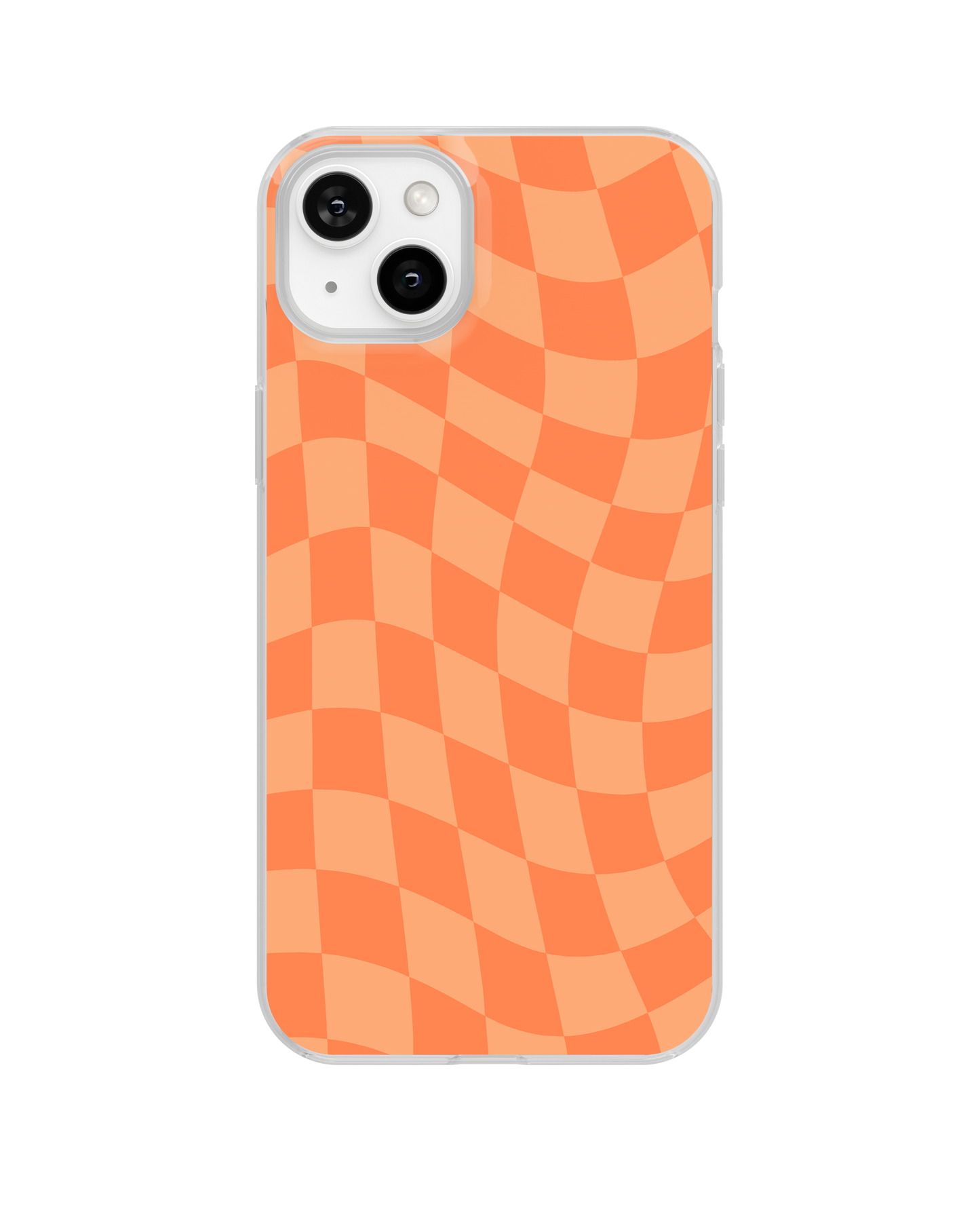 Tangerine Wavy Checkers Clear Case Insert