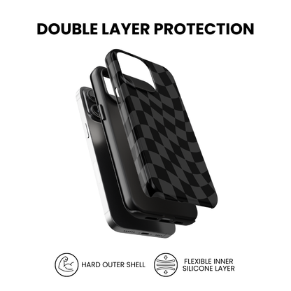 Onyx Wavy Checkers Phone Case