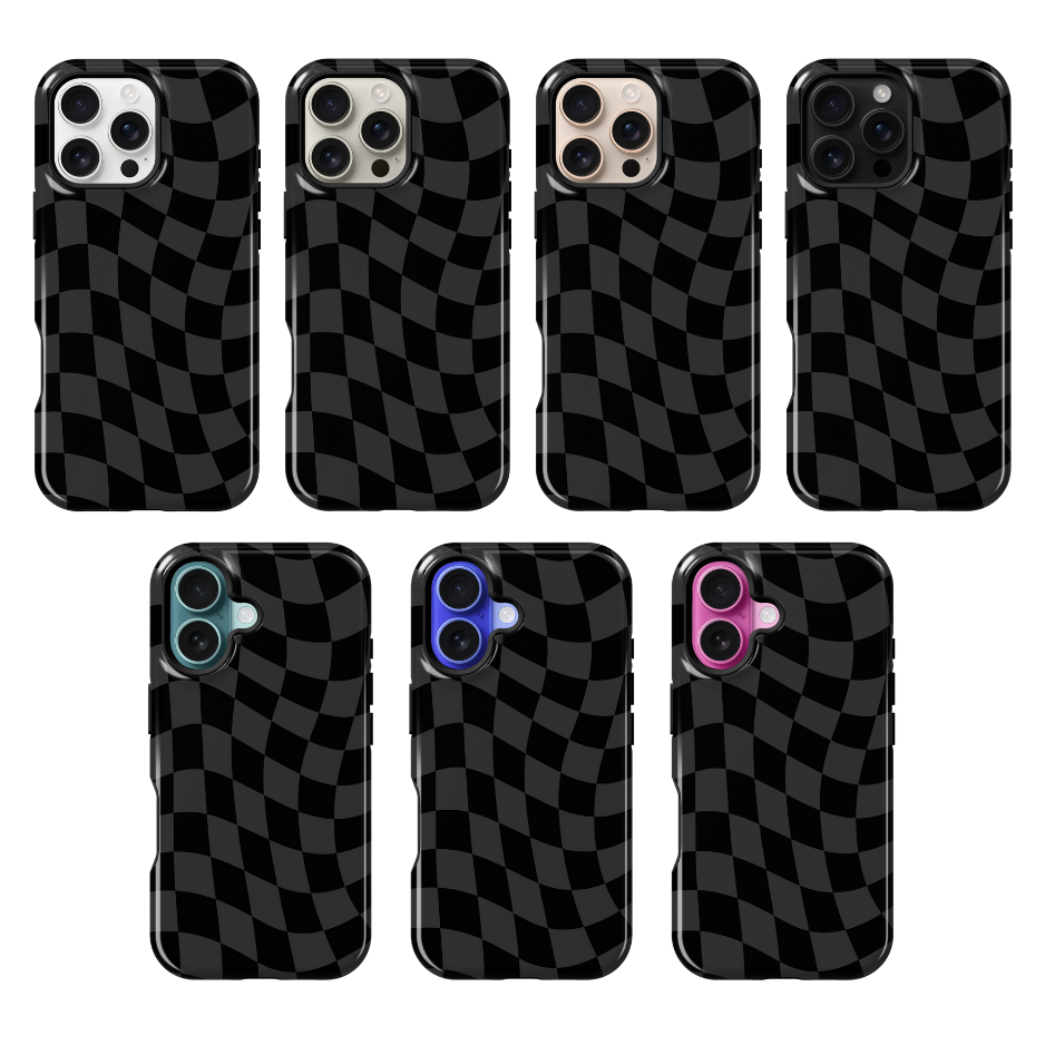 Onyx Wavy Checkers Phone Case