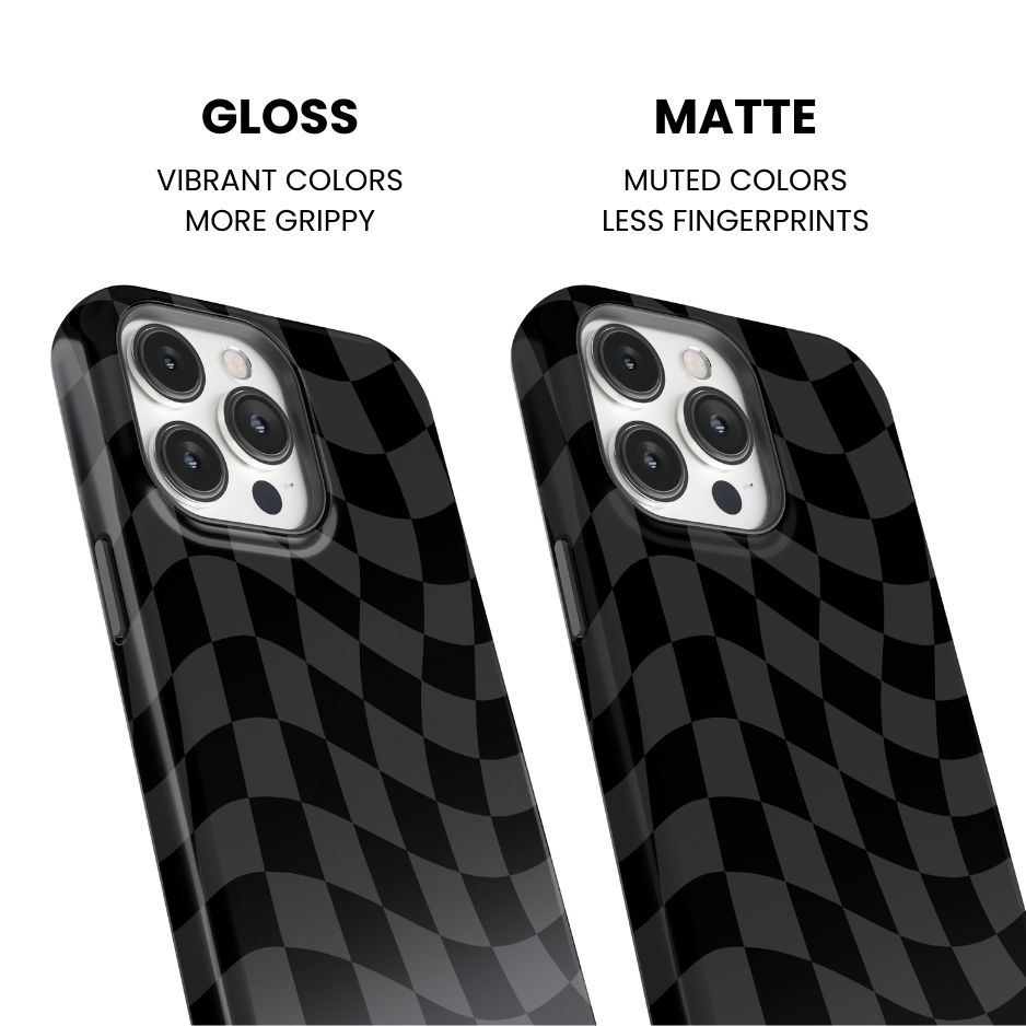 Onyx Wavy Checkers Phone Case