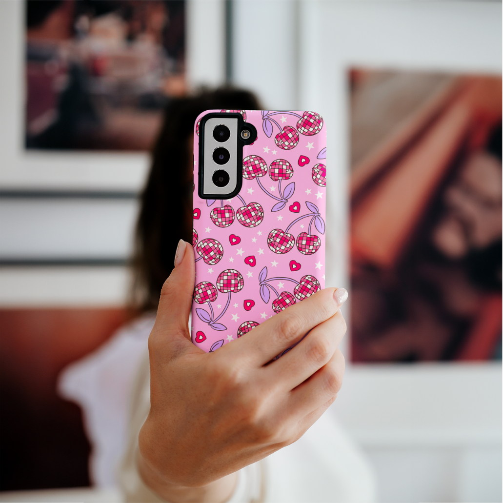 Pink & Purple Disco Cherries Galaxy Case