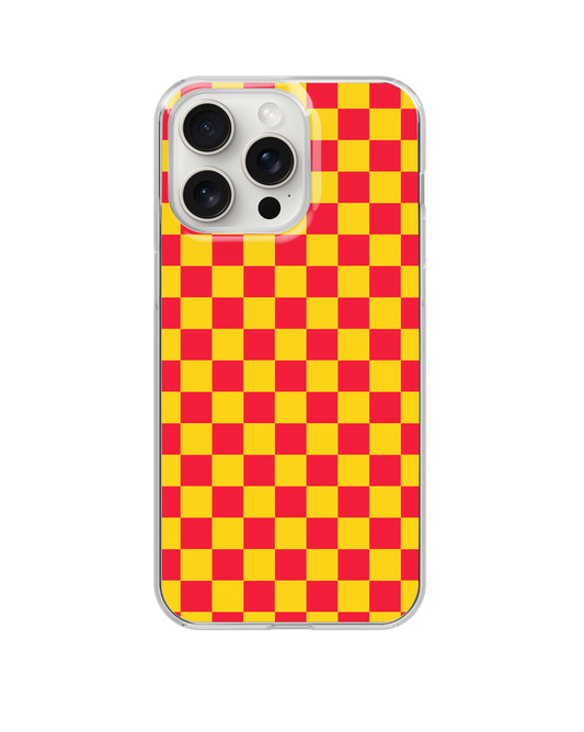 Red & Yellow Team Spirit Checkered Clear Case Insert