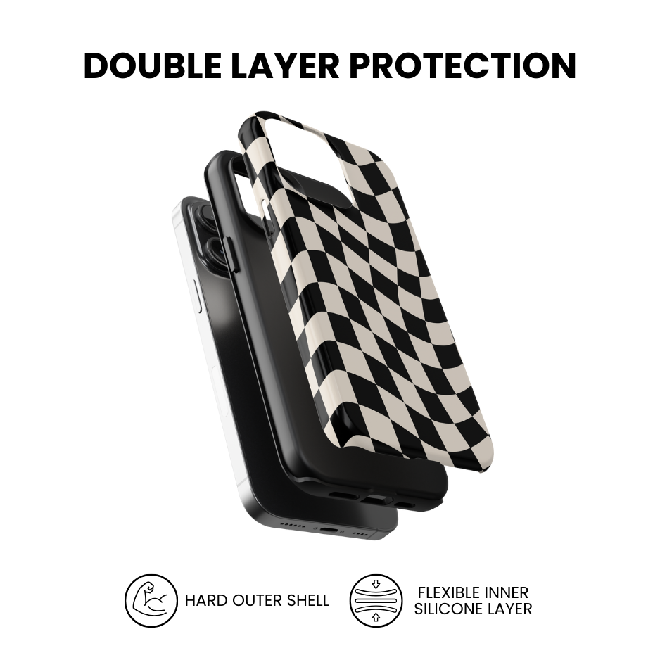 Onyx Wavy Checkers II Phone Case