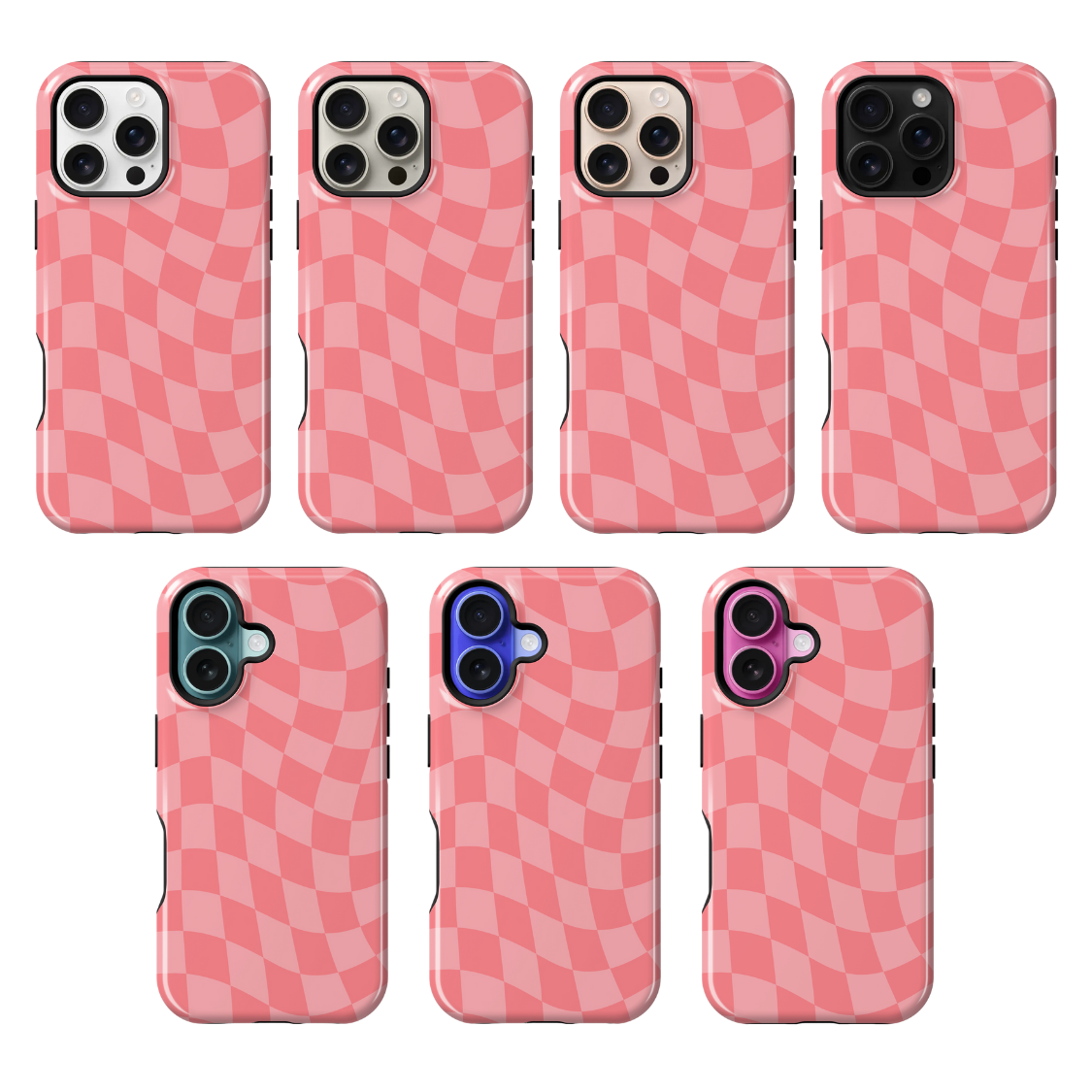 Rose All Day Wavy Checkers Phone Case