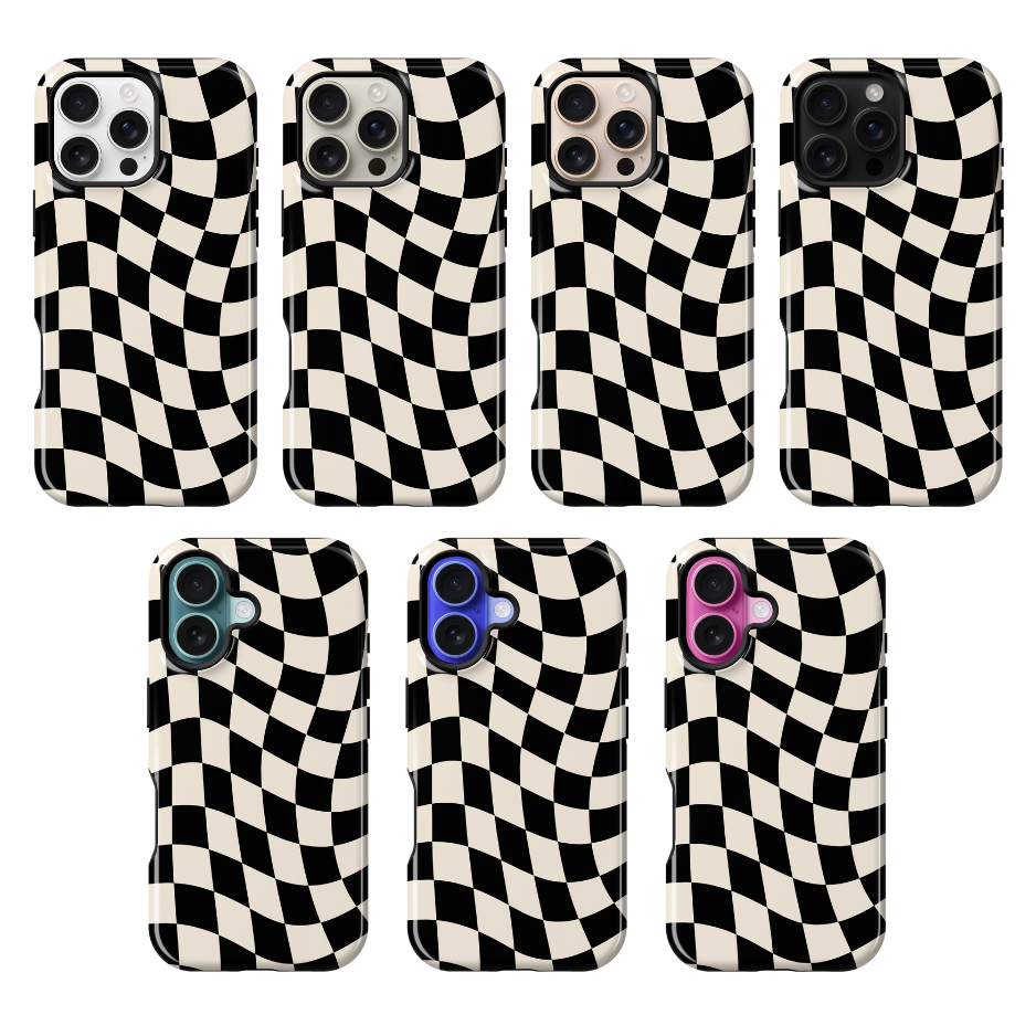 Onyx Wavy Checkers II Phone Case