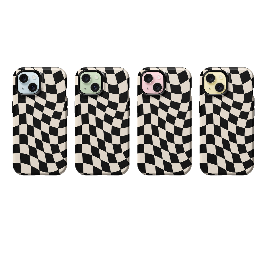 Onyx Wavy Checkers II Phone Case