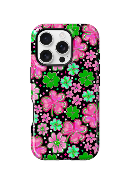 Black Four-Leaf Frenzy Phone Case