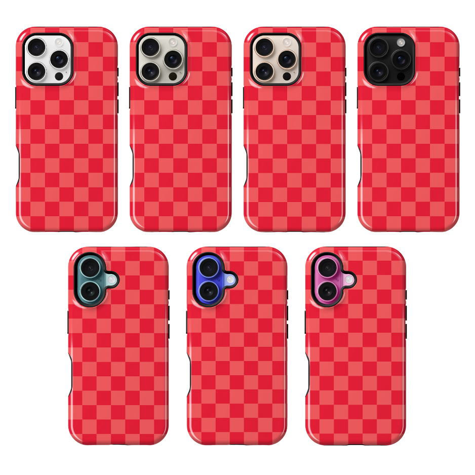 Vermillion Checkers Phone Case