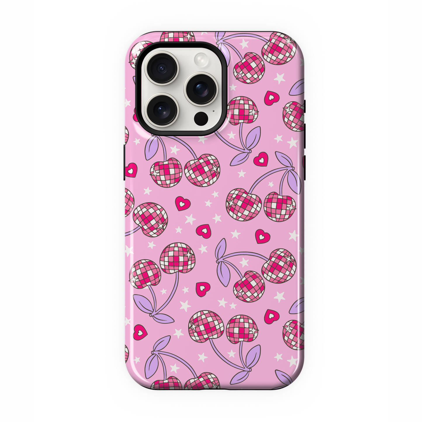 Pink & Purple Disco Cherries Phone Case