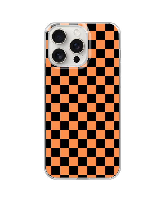 Black & Orange Team Spirit Checkered Clear Case Insert