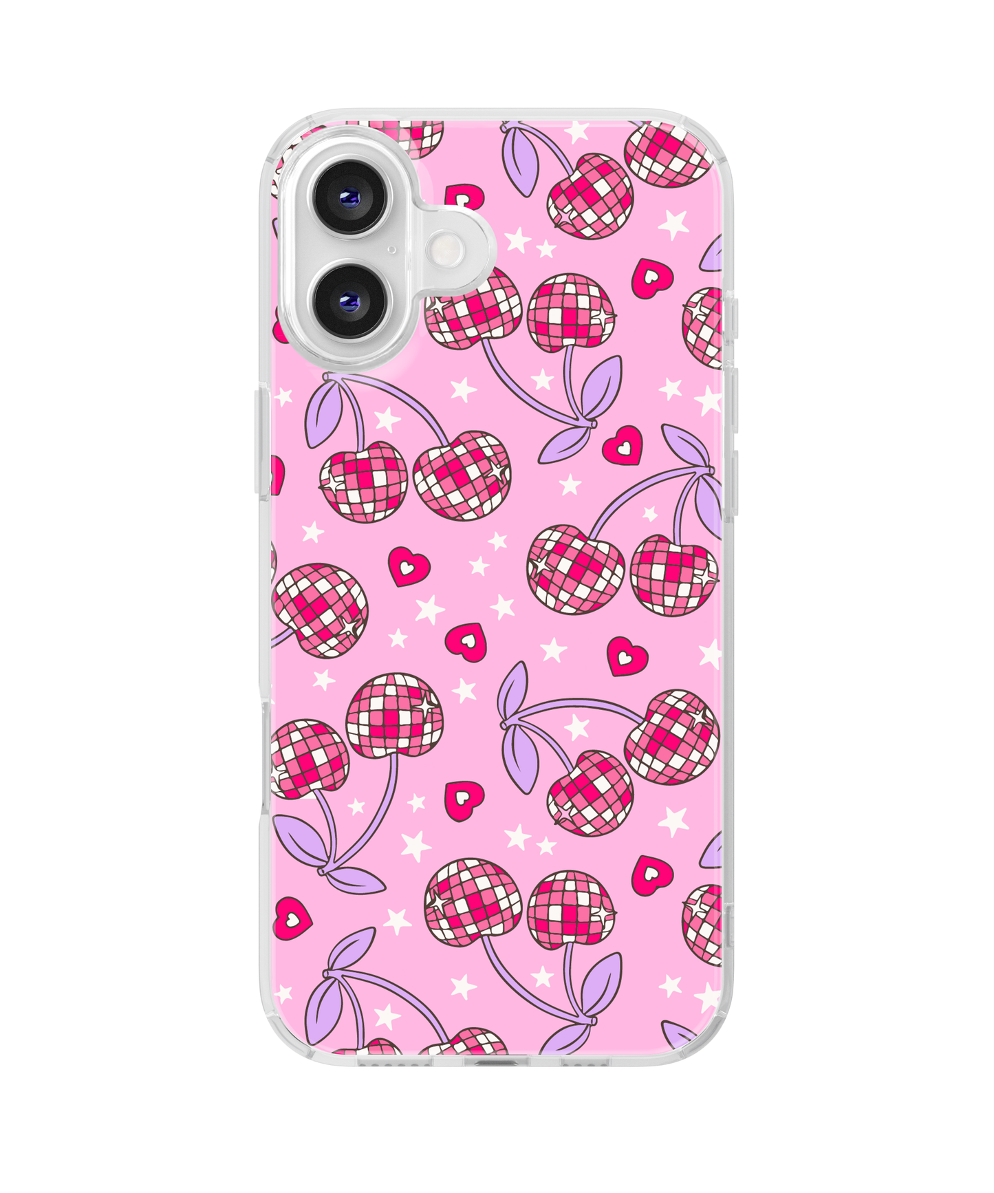 Pink & Purple Disco Cherries Clear Case Insert