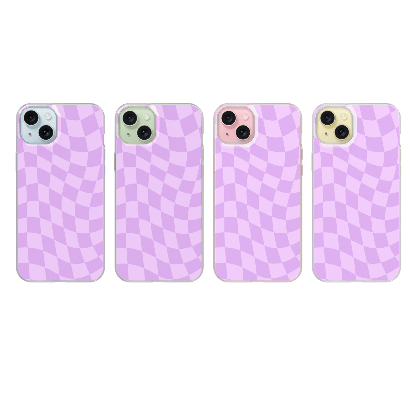 Lilac Wavy Checkers Clear Case Insert