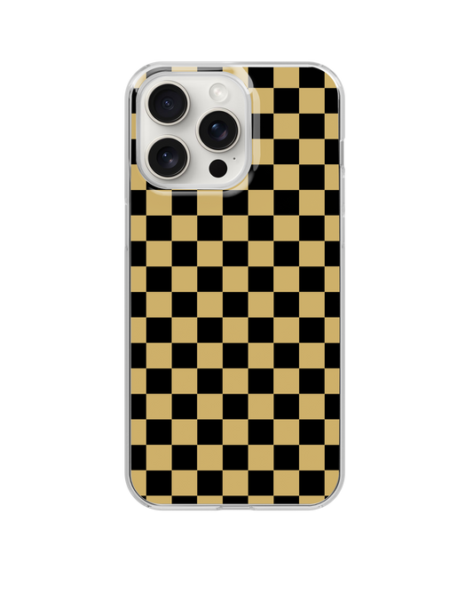 Black & Gold Team Spirit Checkered Clear Case Insert