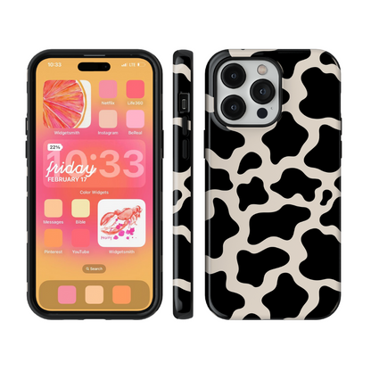 Onyx Cow Print Phone Case