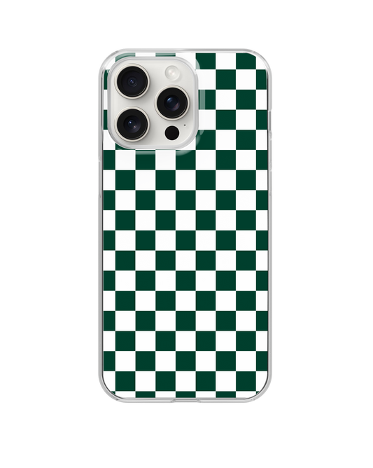 Dark Green & White Team Spirit Checkered Clear Case Insert