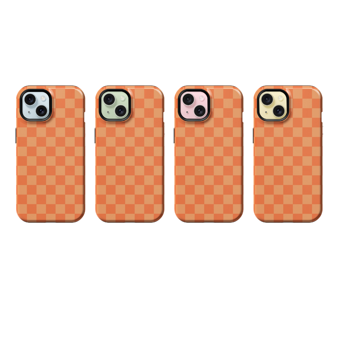 Tangerine Checkers Phone Case