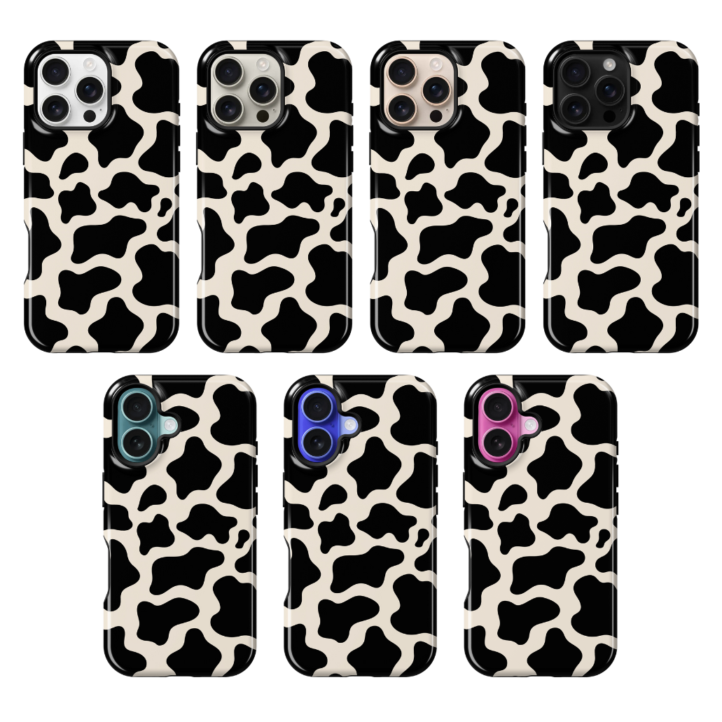 Onyx Cow Print Phone Case