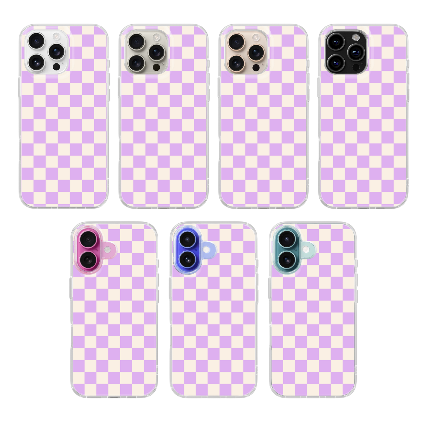 Lilac Checkers II Clear Case Insert