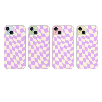 Lilac Wavy Checkers II Clear Case Insert