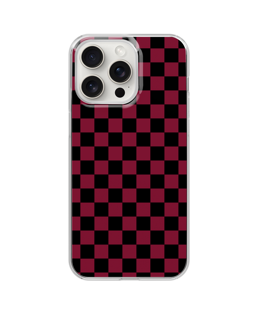 Maroon/Dark Red & Black Team Spirit Checkered Clear Case Insert