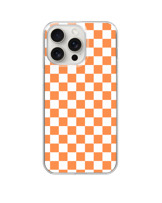 Orange & White Team Spirit Checkered Clear Case Insert