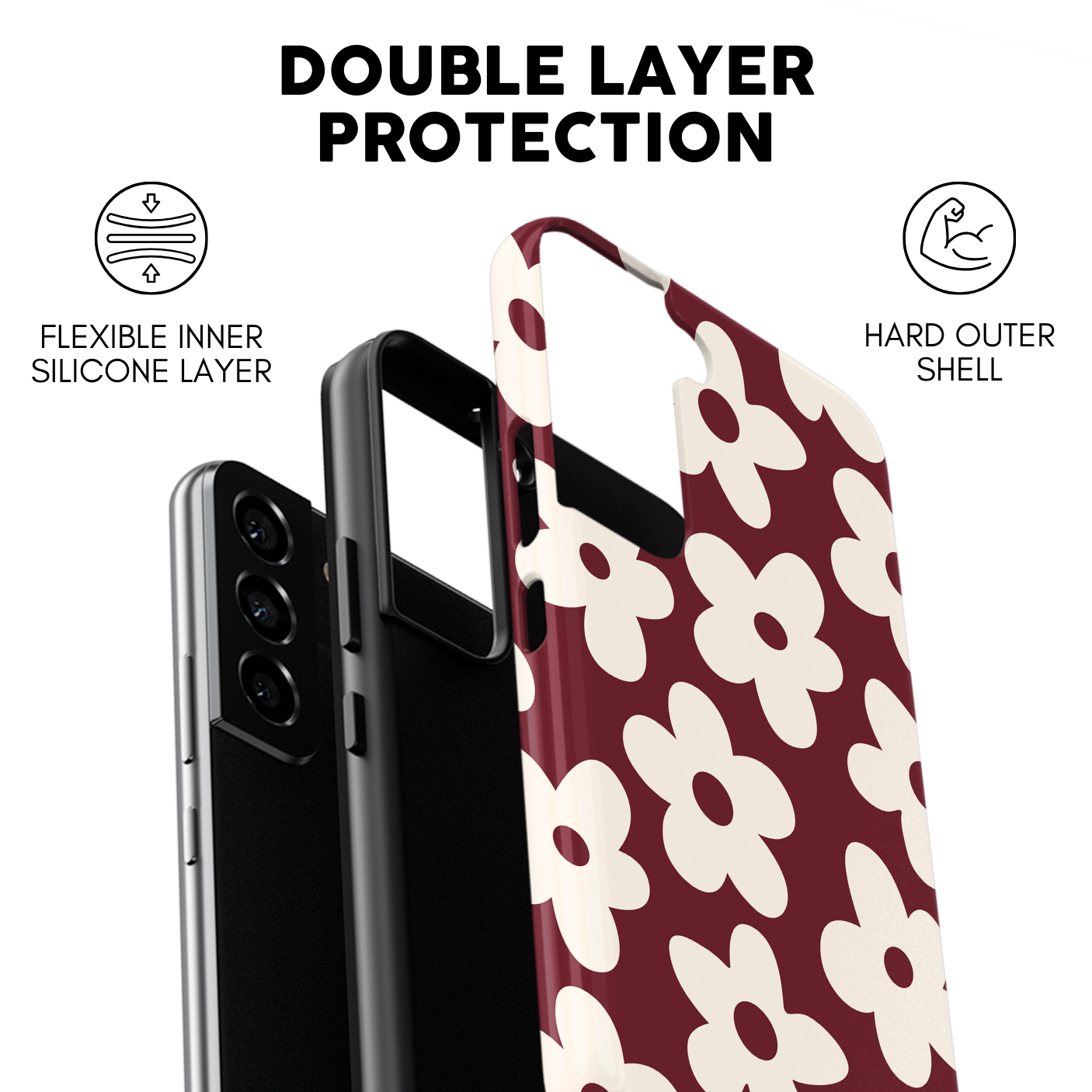 Black Cherry Big Blooms Galaxy Case