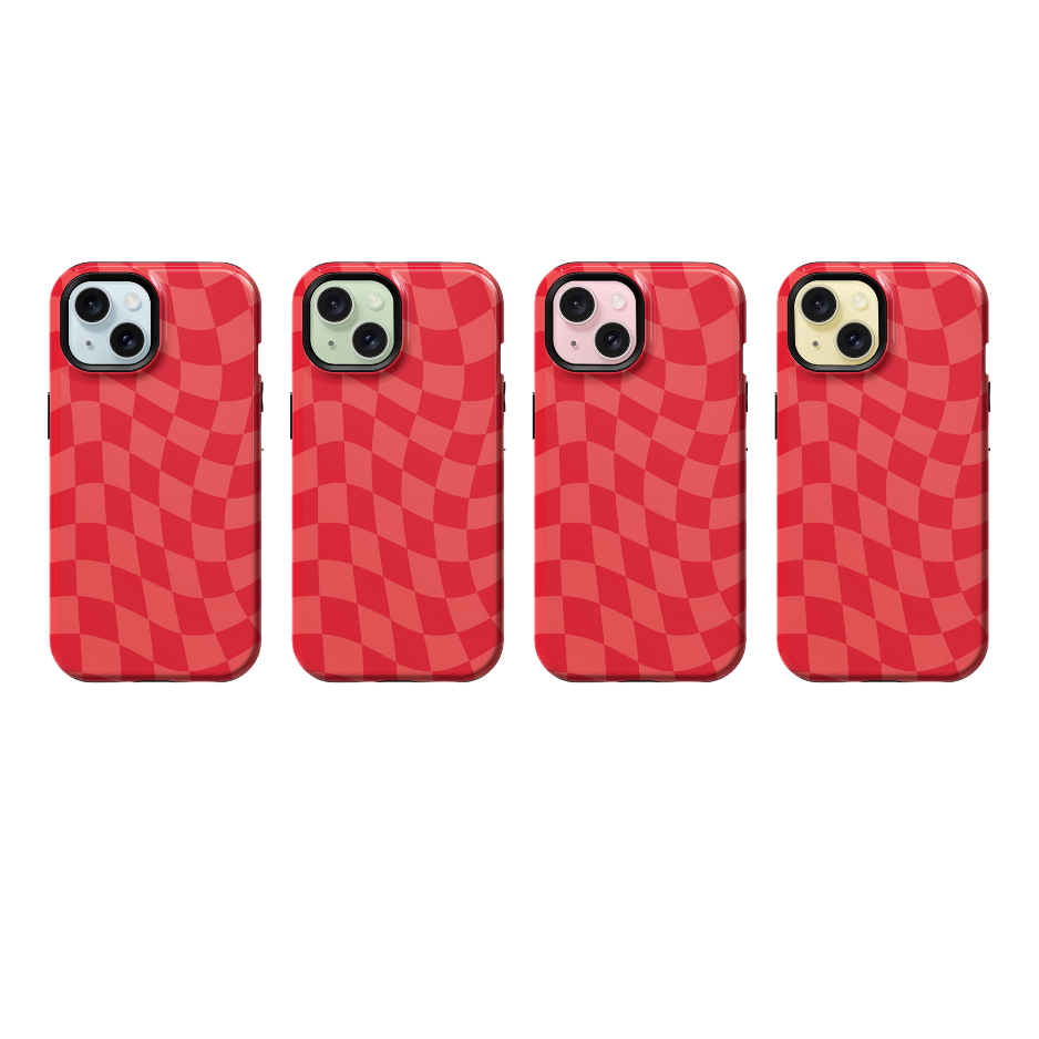 Vermillion Wavy Checkers Phone Case