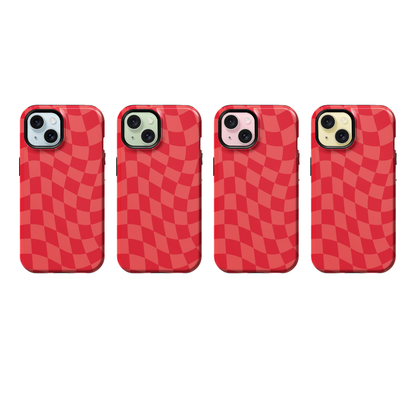 Vermillion Wavy Checkers Phone Case