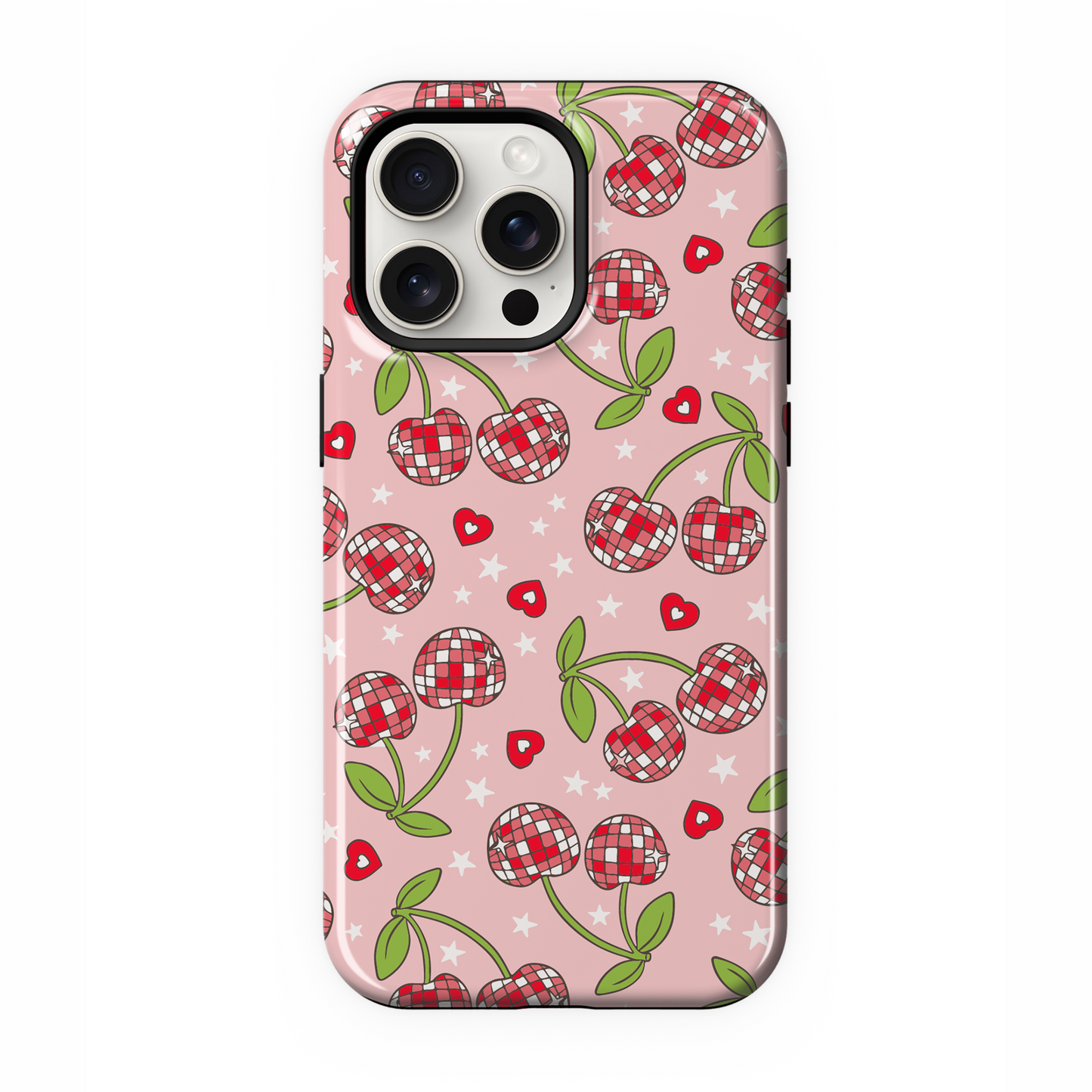 Pink & Red Disco Cherries Phone Case