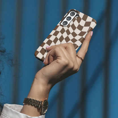 Cocoa Wavy Checkers II Galaxy Case