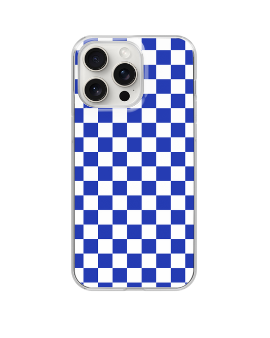 Royal Blue & White Team Spirit Checkered Clear Case Insert