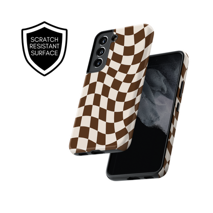 Cocoa Wavy Checkers II Galaxy Case