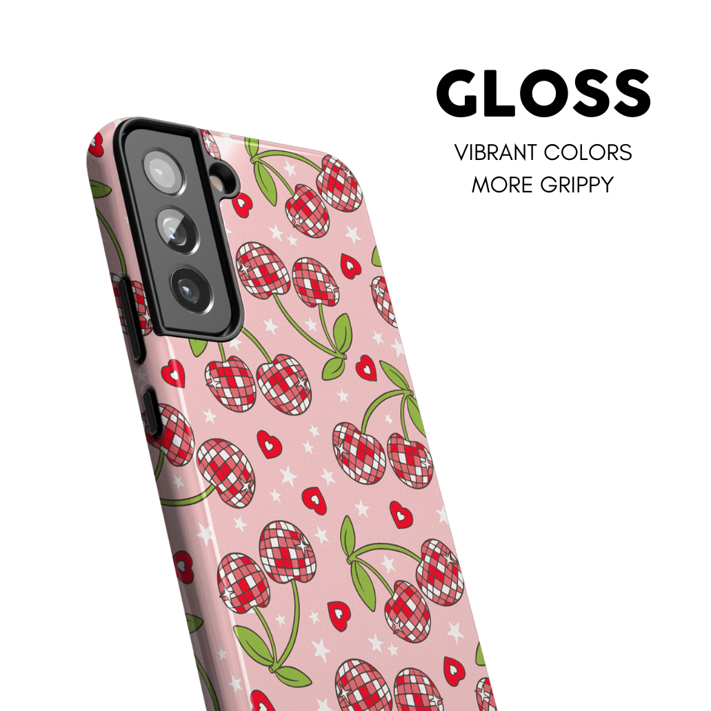 Pink & Red Disco Cherries Galaxy Case