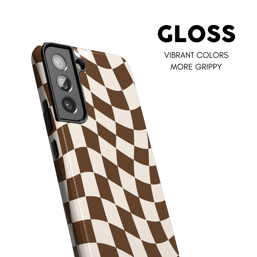 Cocoa Wavy Checkers II Galaxy Case