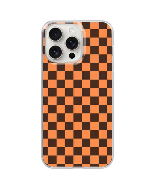 Orange & Brown Team Spirit Checkered Clear Case Insert