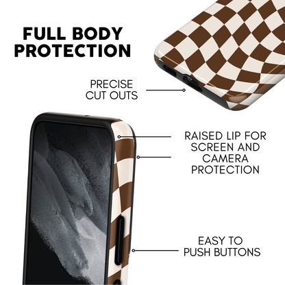 Cocoa Wavy Checkers II Galaxy Case