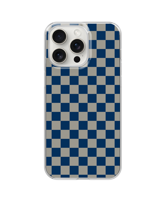 Gray/Silver & Navy Blue Team Spirit Checkered Clear Case Insert