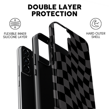 Onyx Wavy Checkers Galaxy Case