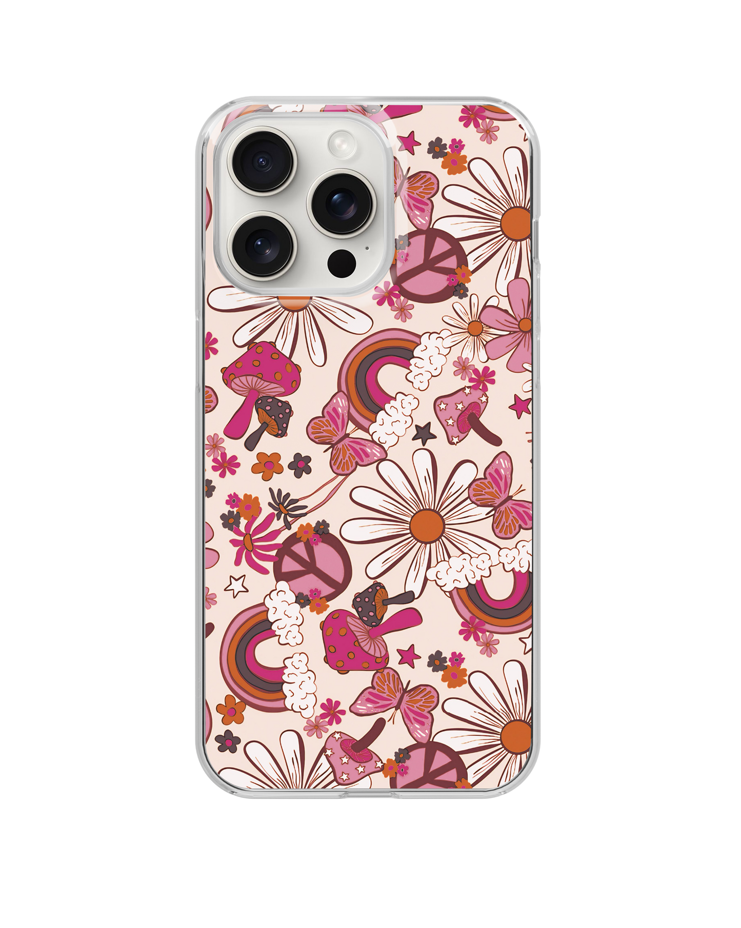 Cream Flower Child Clear Case Insert