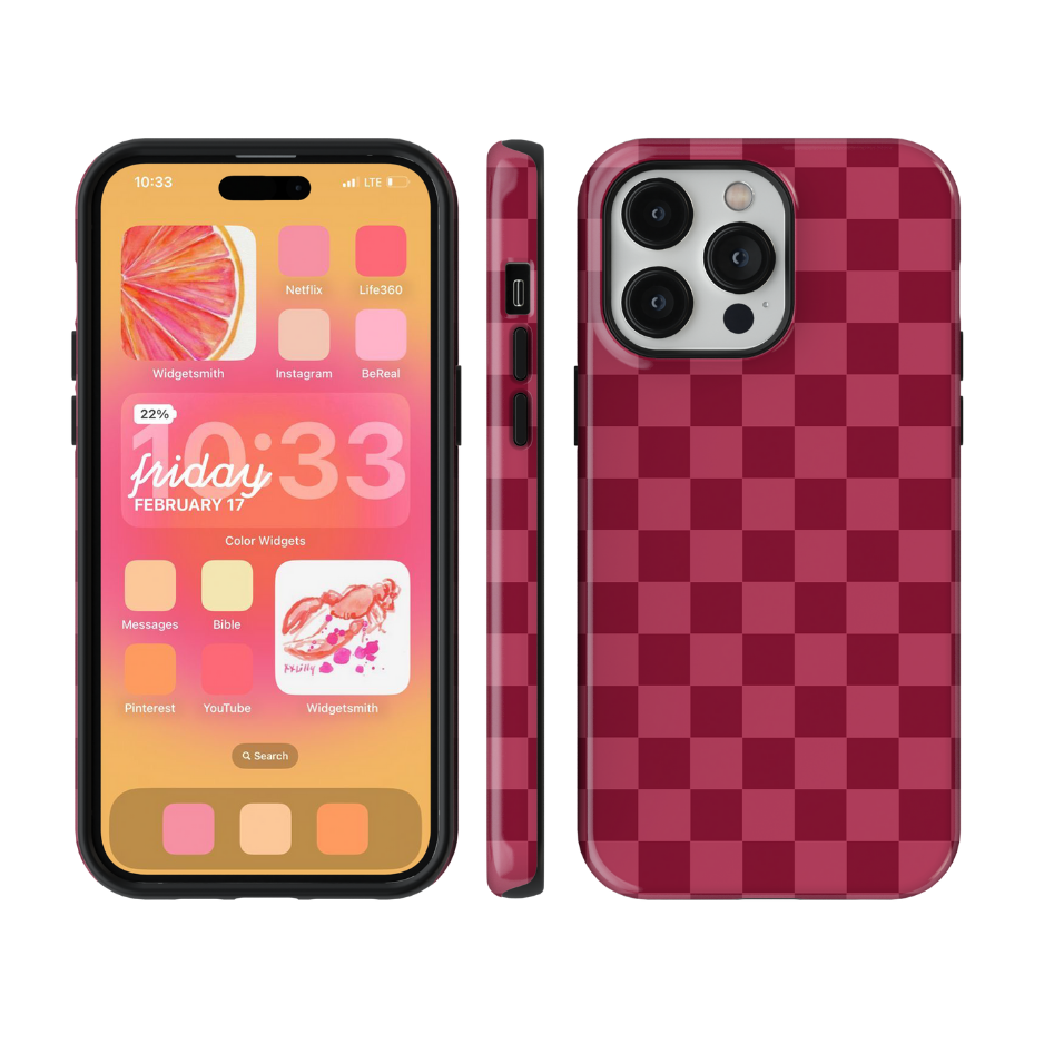 Black Cherry Checkers Phone Case