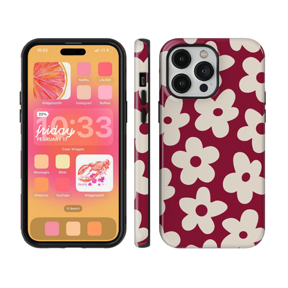 Black Cherry Big Blooms Phone Case