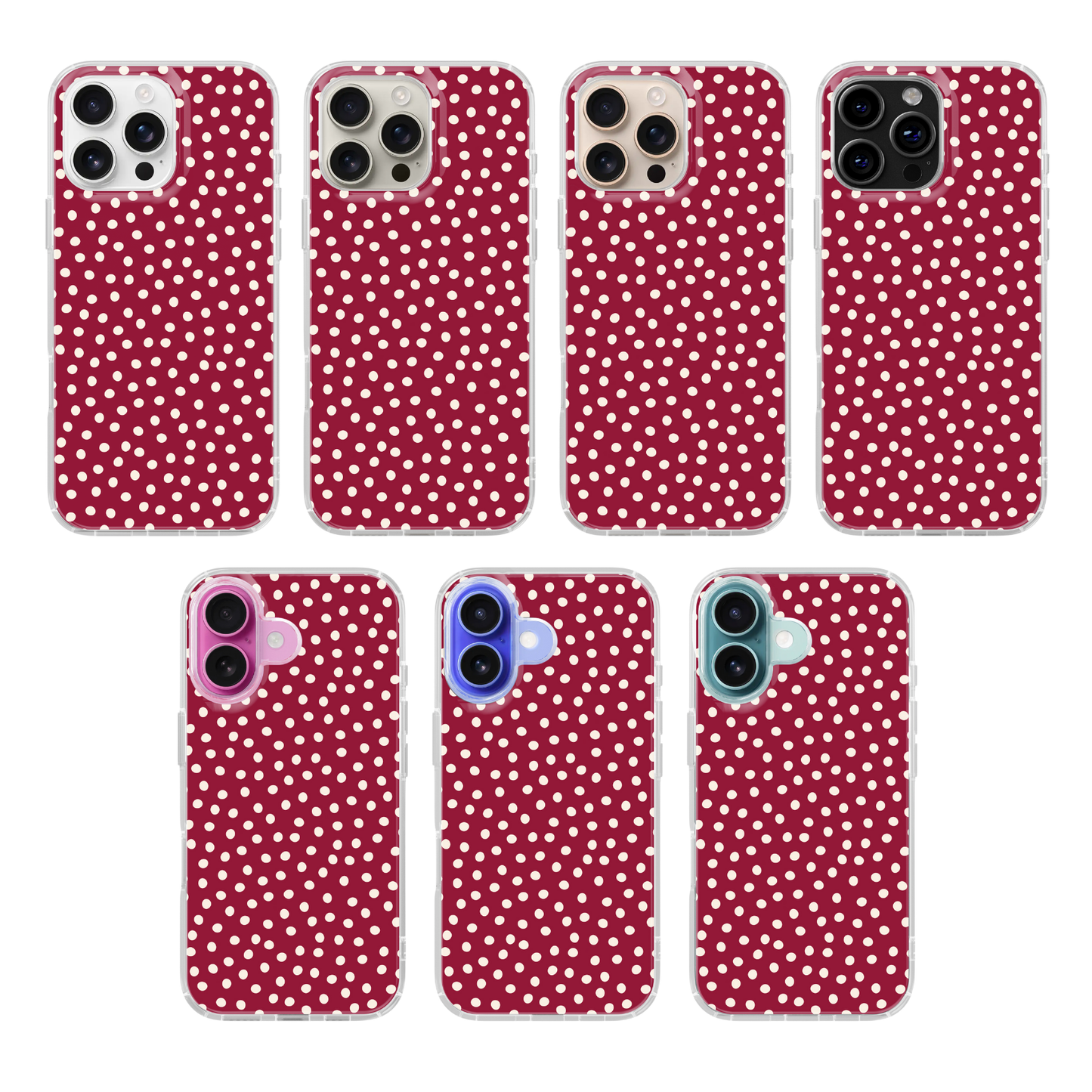 Black Cherry Dots Clear Case Insert